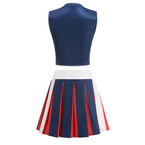 Tenue de cheerleading pour adultes Econex Sports, robe noire et blanche, style jupe, pompons, logo imprimé par transfert thermique, strass - Product Image 3
