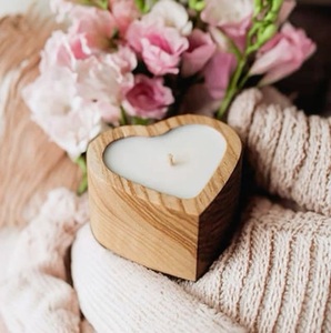Heart Shape <b>Wood</b> Candle Holder For Home Decoration Valentine's Day Gift - Product Image 1
