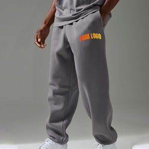 Pantalones de chándal de lona extragrandes y holgados para hombre, personalizados con logo, de peso pesado, estilo casual, lavados, para venta al por mayor de ropa urbana. - Product Image 6