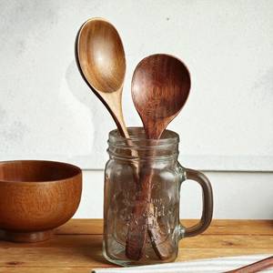 Hand Carved Teak Wood <b>Spoons</b> | Japanese Style <b>Soup</b> Ladle, Eco Friendly Kitchen Utensil - Product Image 2