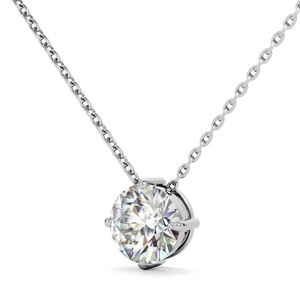Pendentif tendance en or 18k/22k/24k avec diamant de laboratoire taille ronde, bijou pendentif solitaire en diamant de laboratoire pour femme - Product Image 2