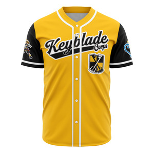 Maillot de baseball noir vierge personnalisé pas cher avec design sublimé et logo brodé pour équipe - Product Image 1