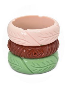 Handmade H a CRAFT Women's Vintage Classic Resin <b>Bangle</b> <b>Bracelet</b> Party Occasion Carved Floral & Lovers Pattern - Product Image 1