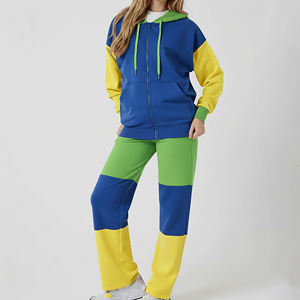 Survêtement oversize pour femme en coton 100% avec logo 3D en relief personnalisé, imprimé, couleur unie, blocs de couleur hivernaux, épaules tombantes, haute qualité - Product Image 6