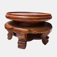 Tabouret/Ottoman Traditionnel Antique Fait Main en Bois de Rose Massif pour Salon, Chambre, Bureau à Domicile, Écologique, 5 Pieds, 26 cm de Hauteur