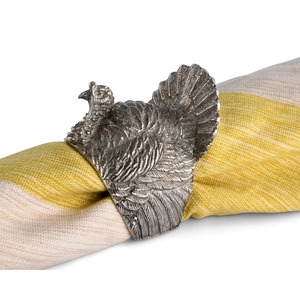 Anillos de Servilleta de Metal Rústico con Forma de Pavo, Decoración para Mesa de Comedor en Otoño, Porta Servilletas con Diseño Detallado de Pájaro Pavo - Product Image 1