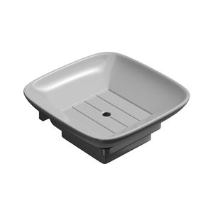 Petite savonnière carrée décorative avec insert à fentes amovible et porte-bijoux latéral, plateau de vanité en céramique pour lavabo et douche - Product Image 1