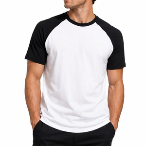 Classic Mens Raglan T Shirt Short Sleeve Crew Neck Black <b>White</b> Baseball <b>Tee</b> Two Tone Blank - premium design - Product Image 1