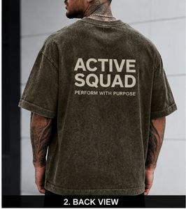 Camiseta de Manga Corta para Hombre Active Squad, Corte Regular, Cuello Alto, Poliéster/Algodón, Felpa, Color Sólido, Transpirable, OEM - Product Image 3