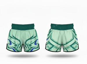 Shorts de Muay Thai pour hommes, design brodé personnalisé tendance, satin polyester, shorts de combat MMA, shorts d'entraînement de kickboxing - Product Image 2