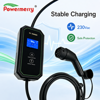 Chargeur EV portable 7kW 32A Mode 2 230Vac IP67 avec protection contre les fuites RCD, écran LCD et courant réglable pour la recharge à domicile