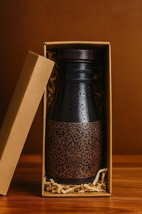 Handcrafted Black and Gold Copper <b>Water</b> <b>Bottle</b> Premium Ayurvedic Drinkware Traditional <b>Metal</b> Hydration <b>Bottle</b> - Product Image 2