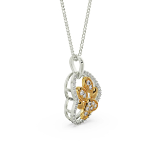 Collar con Colgante de Pata de Animal Adorable con Diamantes Redondos de Corte Brillante en Plata 925 con Cadena de Serpiente Chapada en Rodio, Unisex, para Uso Diario - Product Image 2