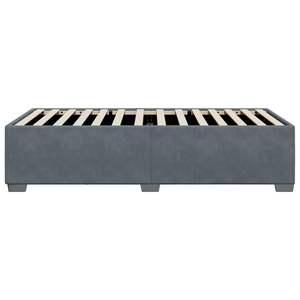 Cadre de lit en contreplaqué velours gris foncé, bois d'ingénierie, lit double XL haut de gamme rembourré - Product Image 5