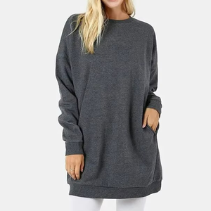 Sweat-shirt personnalisé pour femme, pull en molleton à col rond, pull oversize, sweat-shirt uni pour femme - Product Image 6