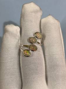 Natural Ethiopian <b>Opal</b> 925 <b>Silver</b> Gemstone <b>Ring</b> for Engagement Wedding Anniversary Everyday Wear & Party Gifts - Product Image 3