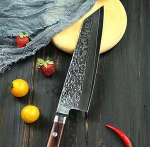 Premium Eco-Friendly Damascus Steel Chef <b>Knife</b> <b>Sharp</b> Blade Wood Handle Non-Stick Coating Dishwasher Safe Ambidextrous <b>Kitchen</b> - Product Image 2