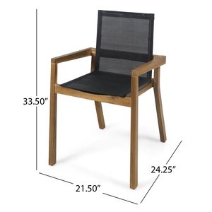 Set da Pranzo Moderno da Esterno in Legno di Acacia, 7 Pezzi: 6 Sedie e 1 Tavolo Grande per Giardino, Prato o Terrazza - Product Image 3