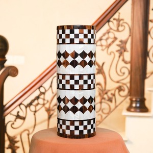 Handmade Latest 4-Piece Bone Inlay Iron Flower <b>Tabletop</b> Decor Vase Different Sizes for Outdoor Wedding Coastal Style Metal Vases - Product Image 1