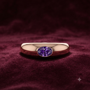 925 <b>Sterling</b> <b>Silver</b> Oval Amethyst Cut <b>Ring</b> Bezel Setting Classic Women's <b>Engagement</b> Gemstone <b>Ring</b> - Product Image 3