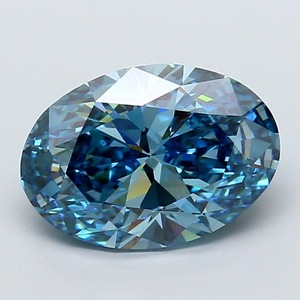 Diamant ovale de 3,23 carats, cultivé en laboratoire par CVD, couleur bleu vif fantaisie, clarté VVS2, polissage excellent, pierre précieuse de luxe haut de gamme, pierre brute. - Product Image 1