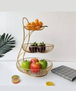 Support pour panier à fruits, panier à fruits à 3 niveaux, panier à fruits à 2 niveaux, panier à fruits en métal, panier à fruits doré, support à fruits pour cuisine - Product Image 3