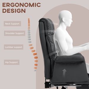 Sedia da Ufficio Girevole Ergonomica con Poggiapiedi, Altezza Regolabile, Reclinabile, Base in Nylon Nero per il Massimo Comfort - Product Image 4