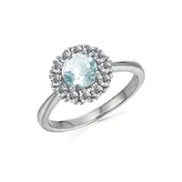 925 Sterling Zilver Natuurlijke Edelsteen Blue Topaz Cluster Halo Ring Fijne Vintage Sieraden Voor Vrouwen 2022 Destiny Sieraden