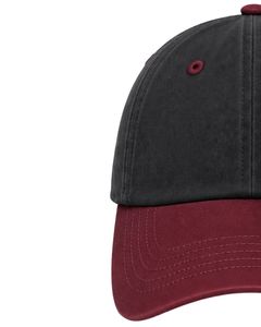 Casquette de baseball bicolore noire et bordeaux personnalisée par le fabricant, ajustable, unisexe, en coton, décontractée, sportive, mode, pour l'extérieur - Product Image 3
