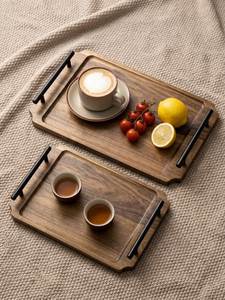 Rustic <b>Raw</b> Wooden Serving <b>Tray</b> Rectangle Minimalist Design Solid Wood Durable Plate Type Serving Plate Occasion Presents - Product Image 1