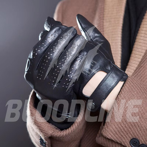 Guantes de cuero negro sin forro, térmicos, estilo liso, para uso diario en invierno - Product Image 2