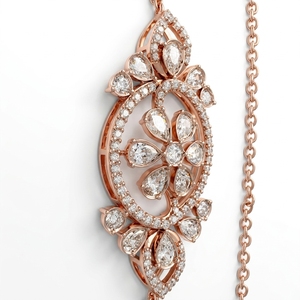 Fancy Lab Grown Diamond Necklace in 9K Rose Gold | 2.70 CT Women's Fine Jewelry - Product Image 4