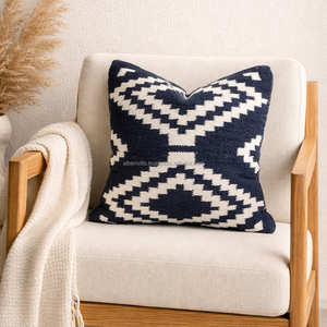 Funda de cojín Kilim de inspiración marroquí de 45 x 45 cm con motivo de diamantes para sofá y sillón decorativo - Product Image 3