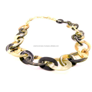 Natural Black Eco-Friendly Polished Round Buffalo Horn Antique Imitation Art & Collectible Statement Necklace - Product Image 3