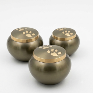 Handmade Aluminum Modern Pet Cremation Urn Engraved Paw Print <b>Small</b> Keepsake Memorial Ashes Holder Burial <b>Vase</b> Wholesaler - Product Image 3