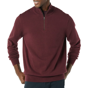 Sudadera Casual de Invierno para Hombre, 100% Algodón, con Cierre de Cremallera, Diseño Digital Sólido, Cuello Alto, Corte Regular, Mezcla de Algodón Básico - Product Image 3