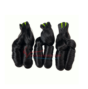 100% Premium Super Double-Drawn Steam Curl Weft Color natural Extensiones de cabello humano Remy vietnamita Paquetes de encaje de materia prima - Product Image 5