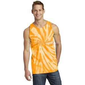 Men Customized Tie Dye Side Cut Out Gym Top Soft Cotton Tank Top Plus Size Muscle Sleeveless Gym T-shirts - Product Image 4