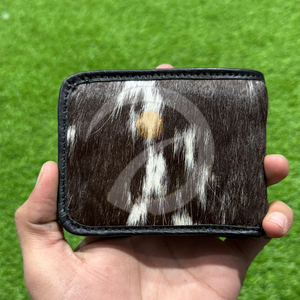Handmade Hair On Cowhide Leather Wallet <b>Slim</b> Bifold Wallet <b>Card</b> <b>Holder</b> Leather Wallet Flexible And Durable - Product Image 1