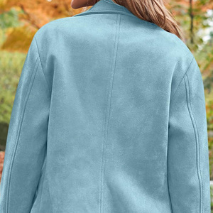 Chaqueta de Mujer 2026, Estilo Vintage, Color Azul Clásico, 100% Cuero de Gamuza, Personalizada, de Alta Calidad, Transpirable, Informal - Product Image 2