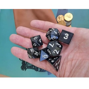Ensemble de dés polyédriques en corne de buffle faits à la main, 7 pièces pour les jeux de société DND RPG - Product Image 4
