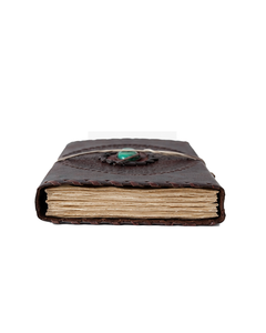Cuaderno de Cuero Mandala, Diario de Papel con Borde Rústico Hecho a Mano, Diario con Piedras Preciosas, Diario de Viaje, Regalo - Product Image 2