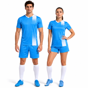 Uniforme de Fútbol Ligero, Superventas, de Poliéster, Unisex, para Adultos, Color Blanco, Cómodo, Transpirable, con Estampado Personalizado - Product Image 1