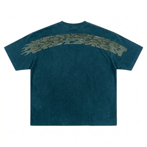 Men's Vintage T-Shirt 275gsm Short Sleeve Acid Washed Cotton Solid Anti-Pilling New Trendy <b>Blank</b> Design 100% Cotton - Product Image 2