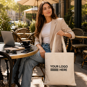 Bolsa de Mano de Lona de Algodón 100% con Diseño de Letras Impresas, Tamaño Personalizable, Asa de Lona de Algodón |   Compras Ecológicas - Product Image 2
