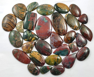 Cabochon d'agate sanguine de qualité supérieure, poli et lisse, pierre précieuse en vrac pour la fabrication de bijoux - Product Image 1