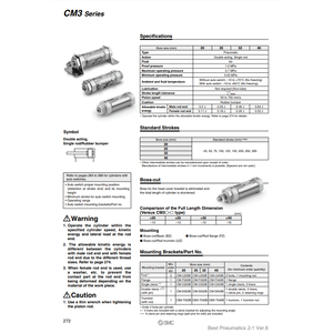 กระบอกลมนิวเมติก SMC CDM3B20-148ชิ้นส่วนนิวเมติก - Product Image 3