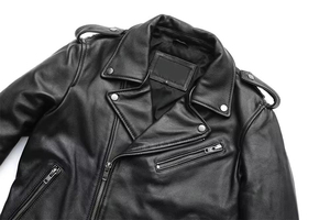 Men's Genuine Leather <b>Jacket</b> Turn-down Collar Zipper Closure Belted Slim Fit Autumn Winter Solid Color Regular Sleeve 2026 - Product Image 2