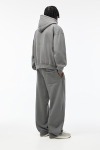 Sweat-shirts pour hommes avec logo personnalisé OEM, coupe classique, fermeture éclair, polaire vintage, lavage à l'acide, sweats d'hiver respirants, 100% coton, 6XL, imprimé Y2K - Product Image 4