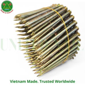 OEM/ODM para Clavos para Paletas en Bobina de 15 Grados, 3" x 0.120, 4500 unidades, Cabeza a Cuadros y Lisa, Vástago Roscado y Recubrimiento Amarillo, de Vietnam - Product Image 2